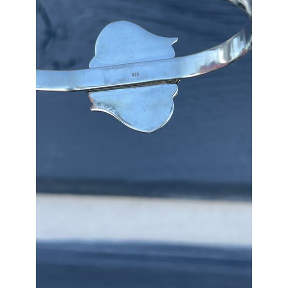 Sterling Silver Cuff Bracelet Pink Lab Opal Southwestern Star Native Style 7 3/8 - Picture 9 of 12